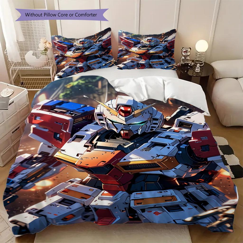 Mobile Suit Gundam Soft Comfortable Duvet Cover, Children's Bedding Set Gift, Extra Large Size, Various Sizes Available LXR104