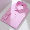 Camisa de Vestir Clásica para Hombre de Manga Larga y Color Sólido con Cuello Extendido Sin Bolsillo Ajuste Regular Comodidad para Todas las Estaciones Elástica Fibra de Bambú Camisa para Oficina de Negocios