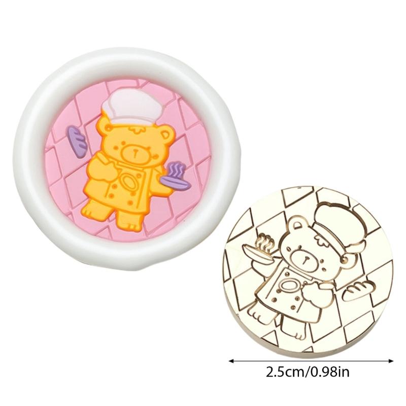 Vintage Seal Stamp Head Small Bear Animal Seal Stamp for Seal Envelope Card Party Invitation Packaging Christmas Wedding