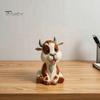 Natural Basswood Animal Ornament Wooden Sheep Figurine, Cute Sculpture, Miniature Desk Decor Rustic Style Tabletop Decoration for Home Office