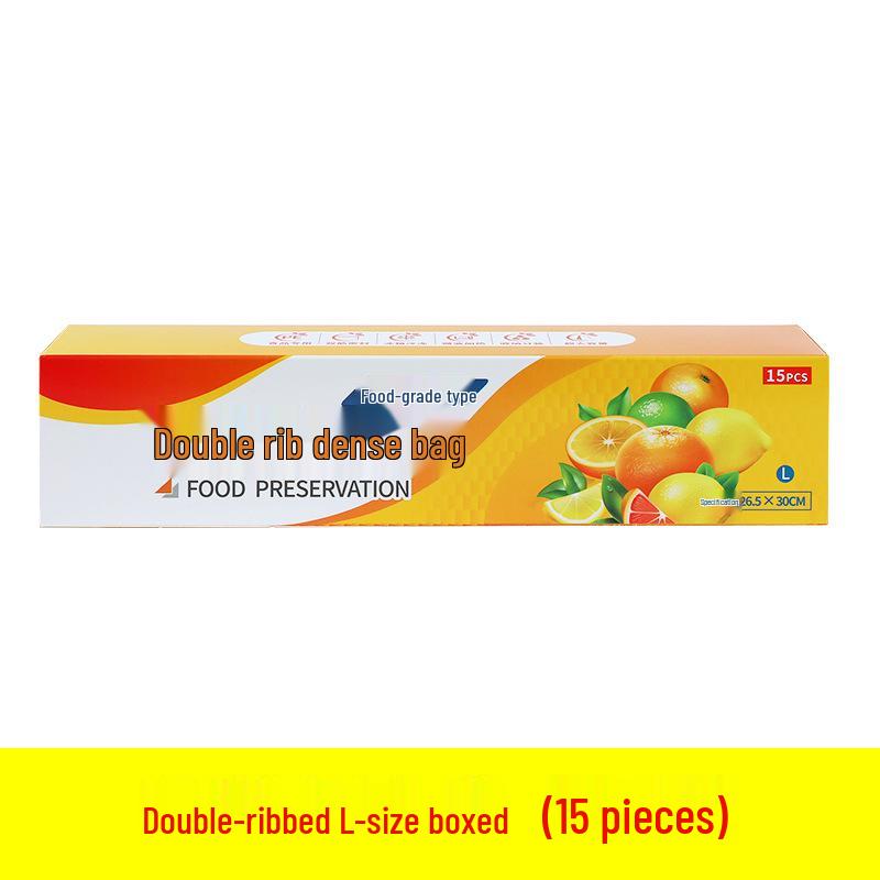Food-Grade Double Rib Fresh-Keeping Storage Bags for Refrigerator - Thickened for Refrigeration and Freezing