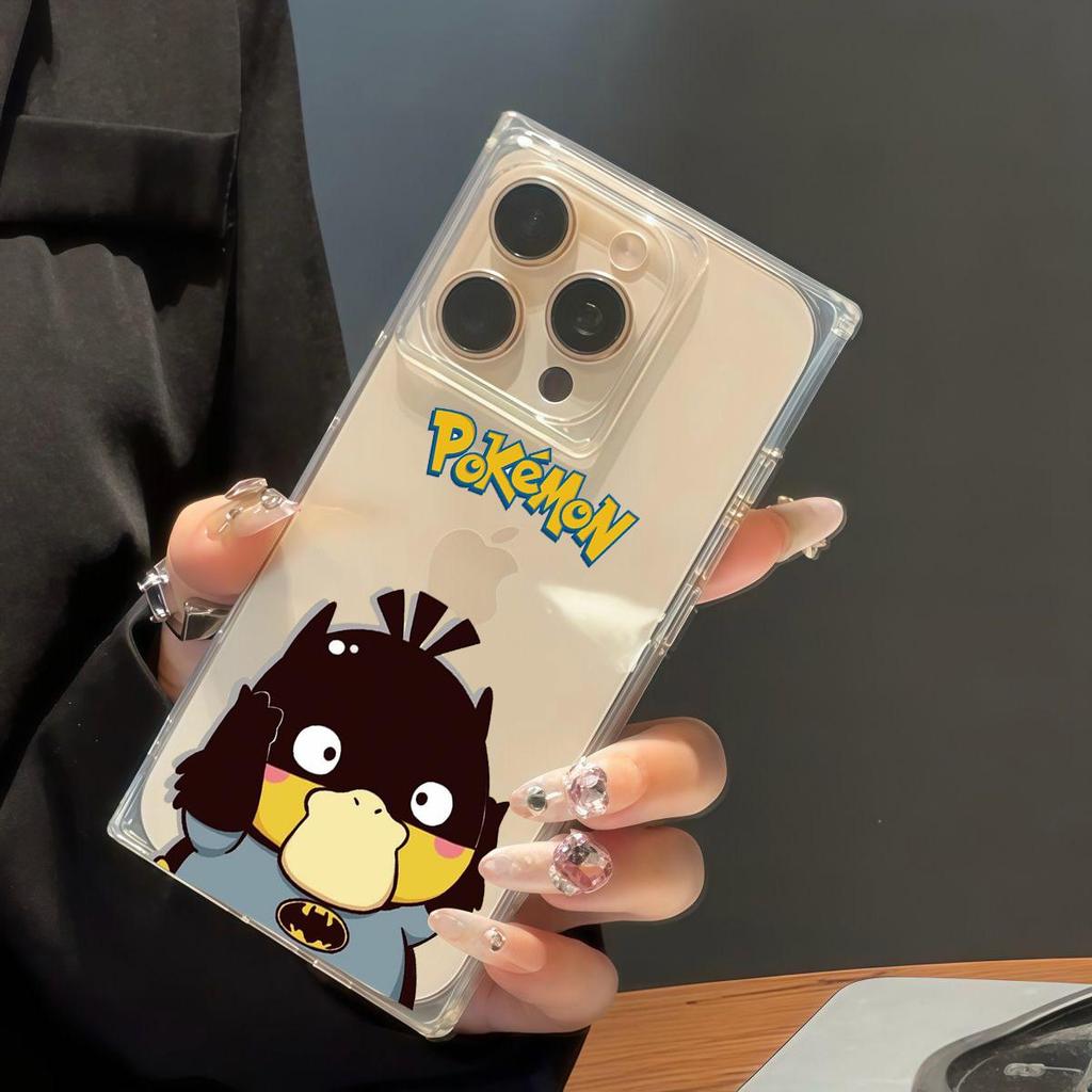 Clear Square Back Tube Case Protection For iPhone 16 ProMax 11 13 15 Plus 12 14 Pro Max Anti-Oxygen,Donald Duck Stickers Pattern Casing
