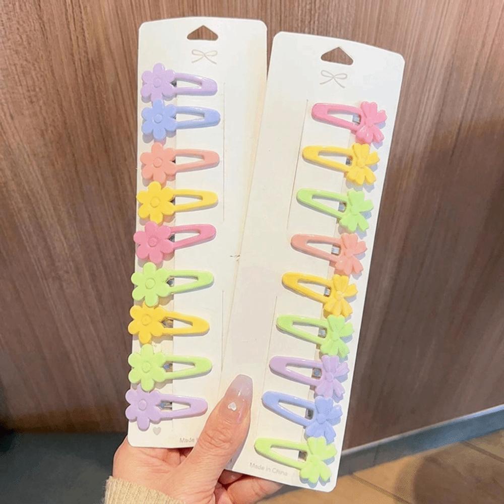 8/16 Pcs/set Flower Multicolor Bownot Hair Clips Plastic Hair Barrettes Bangs Hairpin Women