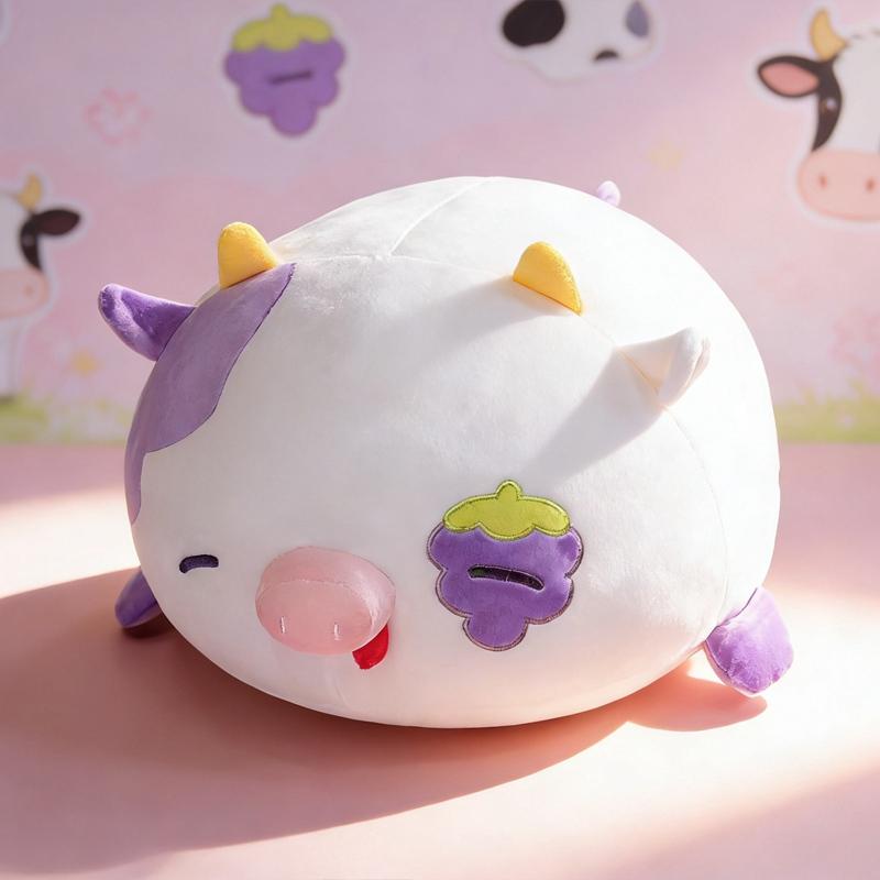 

Strawberry Pig Throw Pillow Adorable Stuffed Animal Suitable For Sofa Bedroom Backrest Cushions Companion Dolls For Gifts 40cm фіолетовий