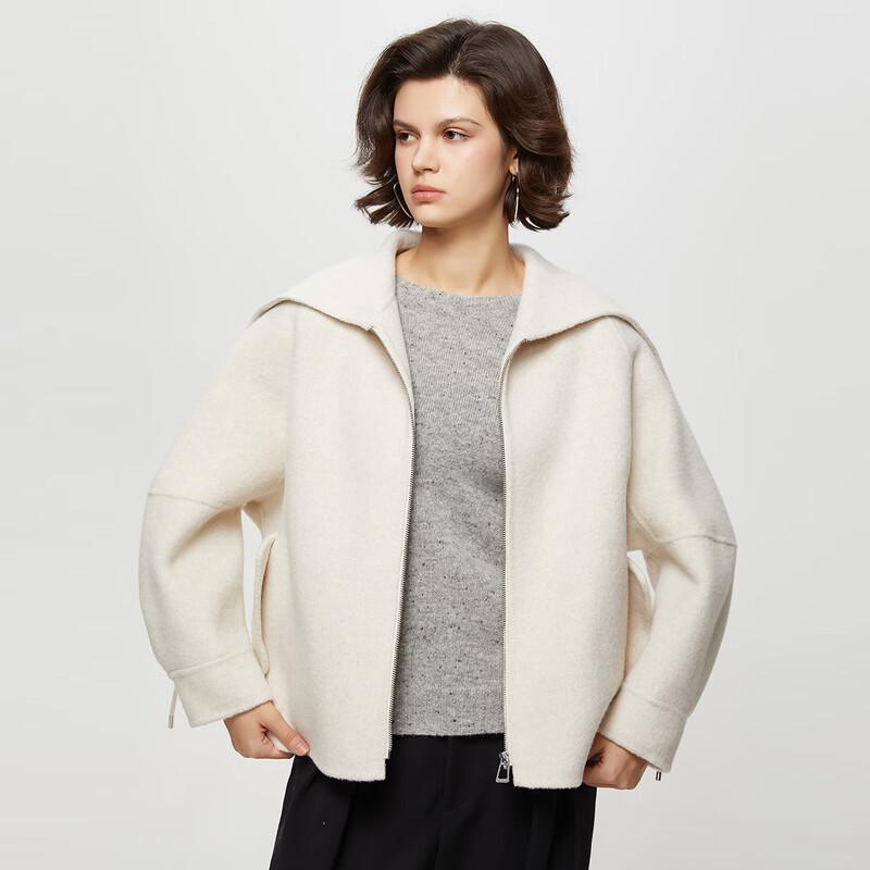 Shetu Damen Wollmischung Mantel mit lockerem Schnitt