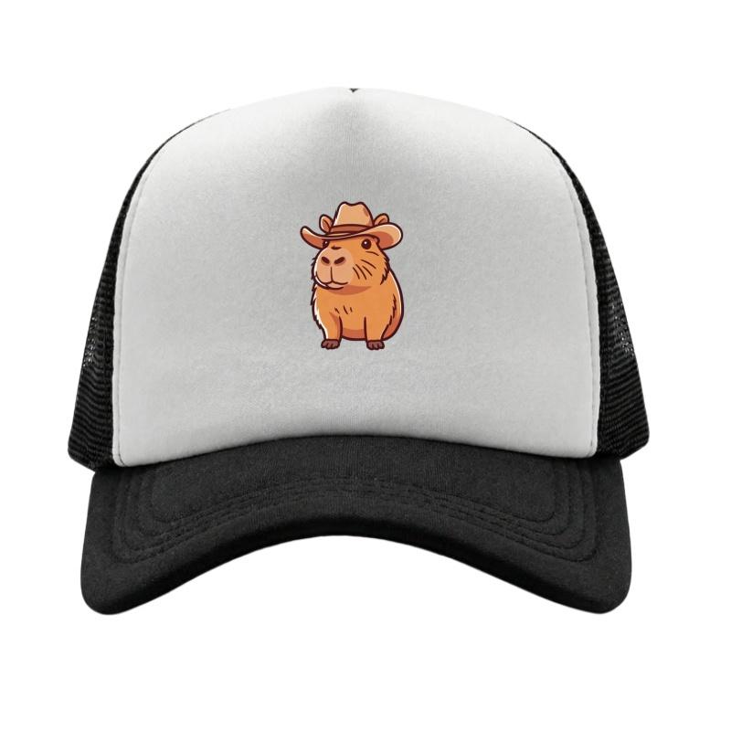 Capybara Printed Adjustable Baseball Cap Classic Snapback Dad Hat Breathable Mesh Hat Golf Fishing Outdoor Sun Cap
