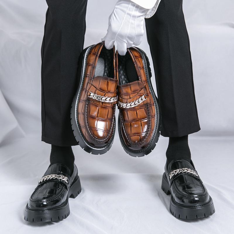 2025 British Style Plus Size Business Leather Shoes for Men - Height Increasing Thick-Soled Design
