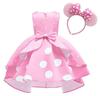Sai Minnie Mouse Cosplay Costume for Girls, Pink, Princess with Headband, Anime Style, Polka Dots, Spring, Summer, Fall, Winter, Kids' Clothing, Cute