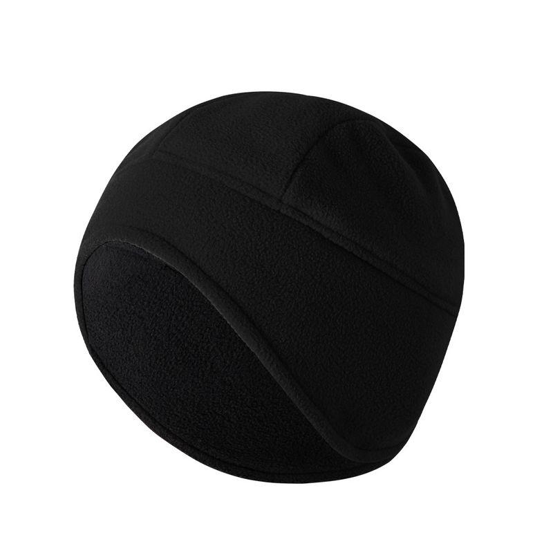 

Cross-Border New Arrival Outdoor Keep Warm Earmuffs Hat Double Layer Thickened Cycling Sports Fleece Wind-Proof Cap Motorcycle Dome Black All yards