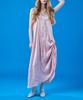 Collet Layered Cooling Chiffon Marmont Shirred Strap Long Dress [Baby_Pink]