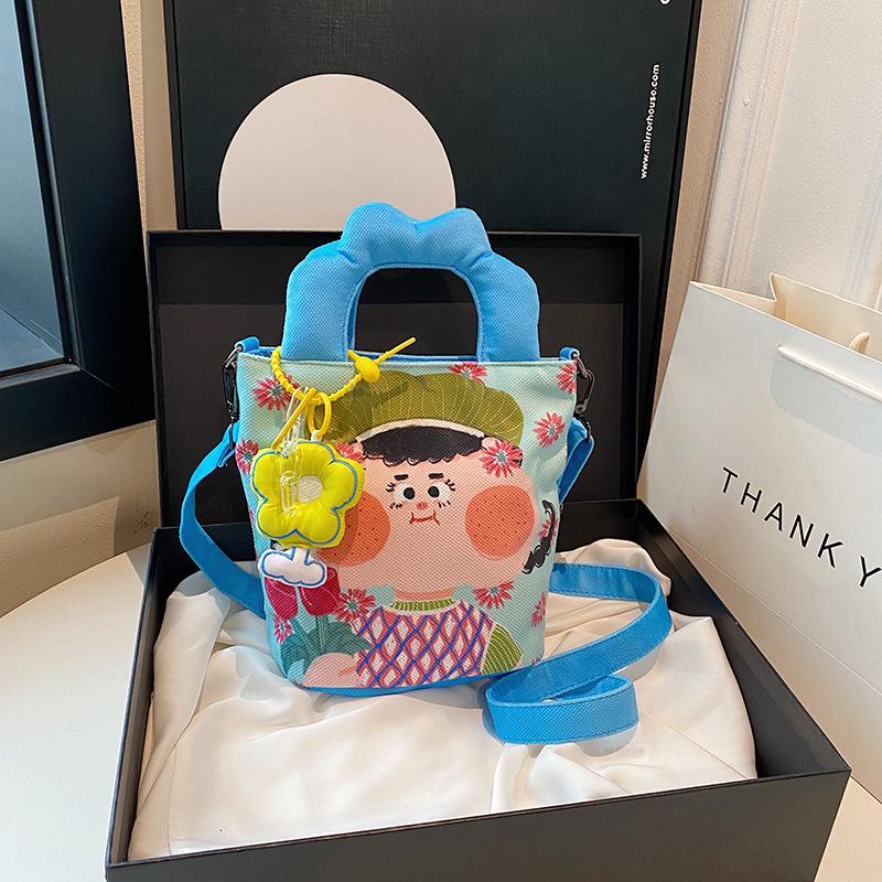 2025 Cute Goofy Cartoon Canvas Handbag - Single Shoulder & Crossbody Bag Backpack