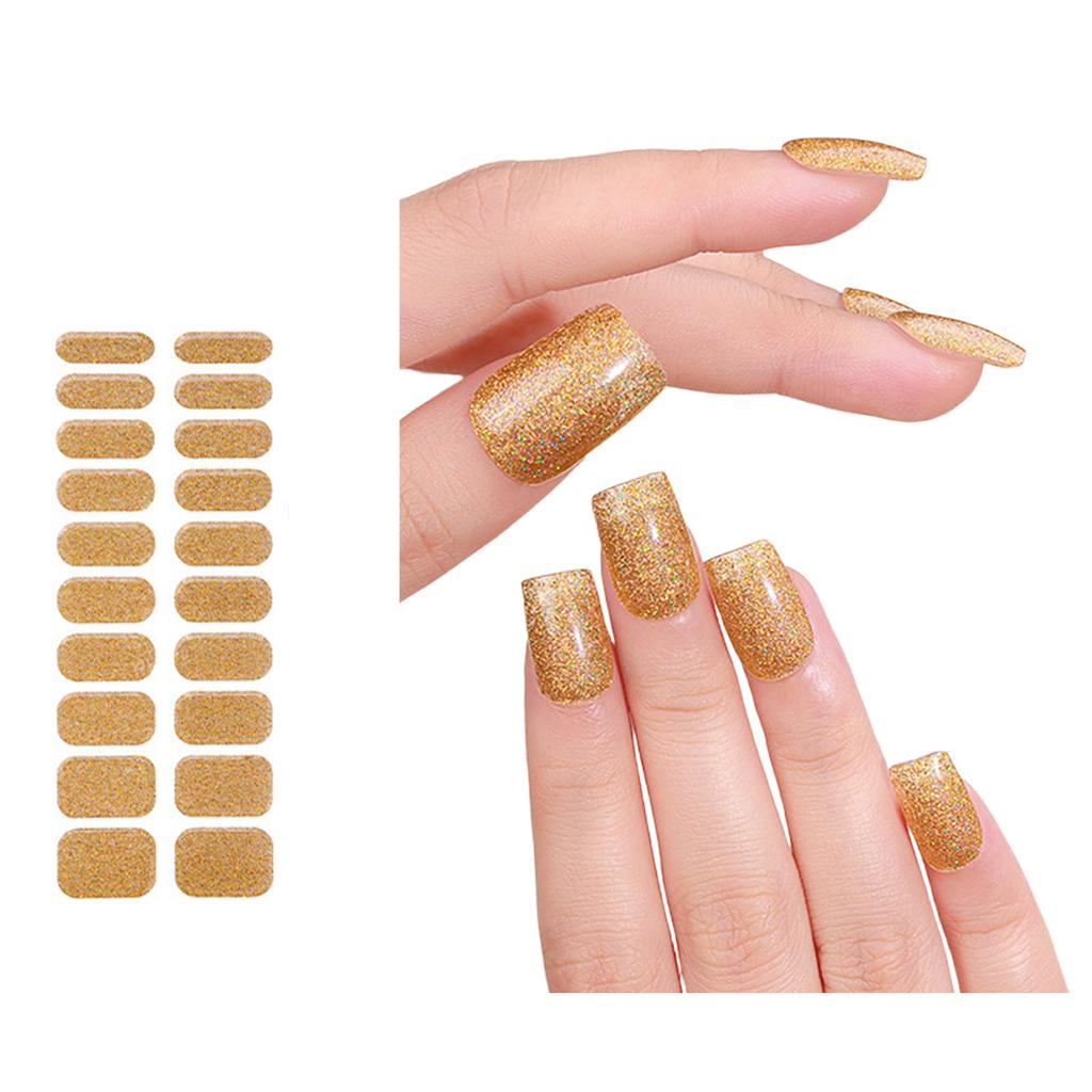 Gel Nail Polish Stickers Full Wraps Nail Stickers UV/LED-Lamp Required Cured Gel Nail Strips for Women Girls