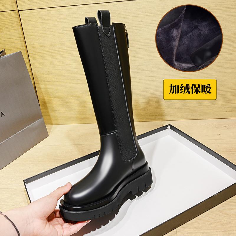 Double Tube Circumference Knight Boots Plus Large Tube Circumference Tall Tube Thick Leg Boots Martin Boots Fat Mm Cigarette Boots Large Size Women's
