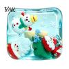 Fun Holiday Souvenirs for Teens Christmas Stress Relief Toy with Internal Dolls, Transparent Soft Maltose Relieving Squishy Toys Cube Sensory