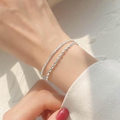 Sparkling Double Layer Chain Bracelet for Women Girl