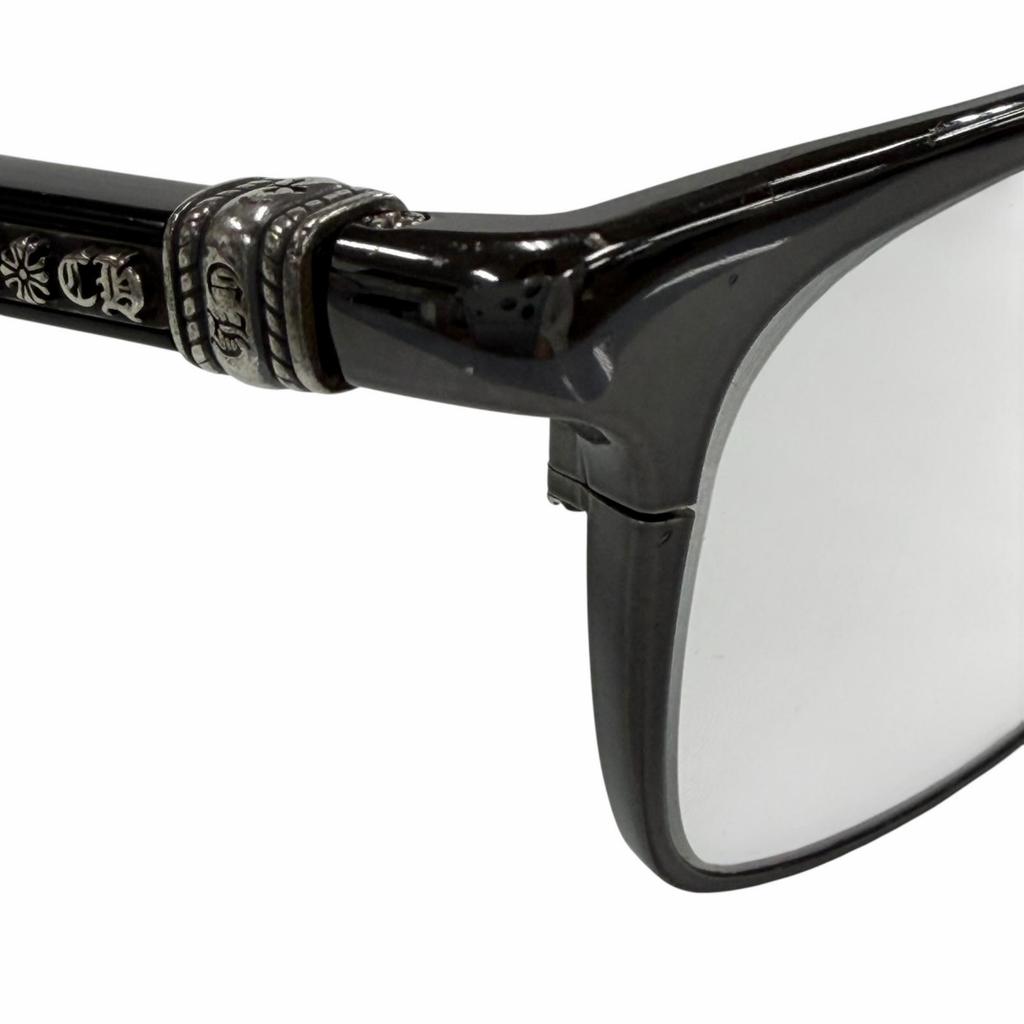 Great CHROME HEARTS Glasses GROWLER 1 Black 925 Mens Used