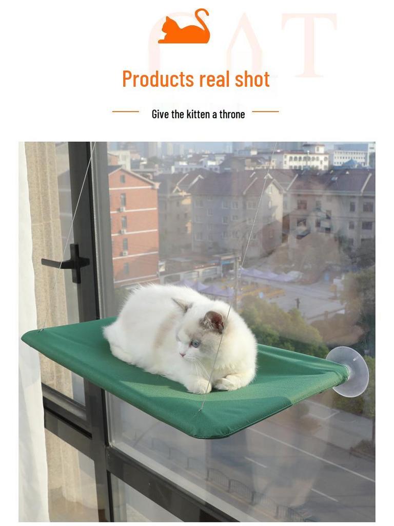 Removable, Washable Cat Hammock with Suction Cups - Perfect for All Seasons