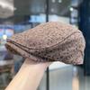 Fashion Retro Leopard Print Beret Hat for Women Shiny Rhinestone Sun Visors Duckbill Cap Girls Female Outdoor Forward Hat