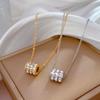18K Gold Plated Titanium Steel Clavicle Necklace: Diamond Accented, Colorfast, Versatile, Light Luxury Style