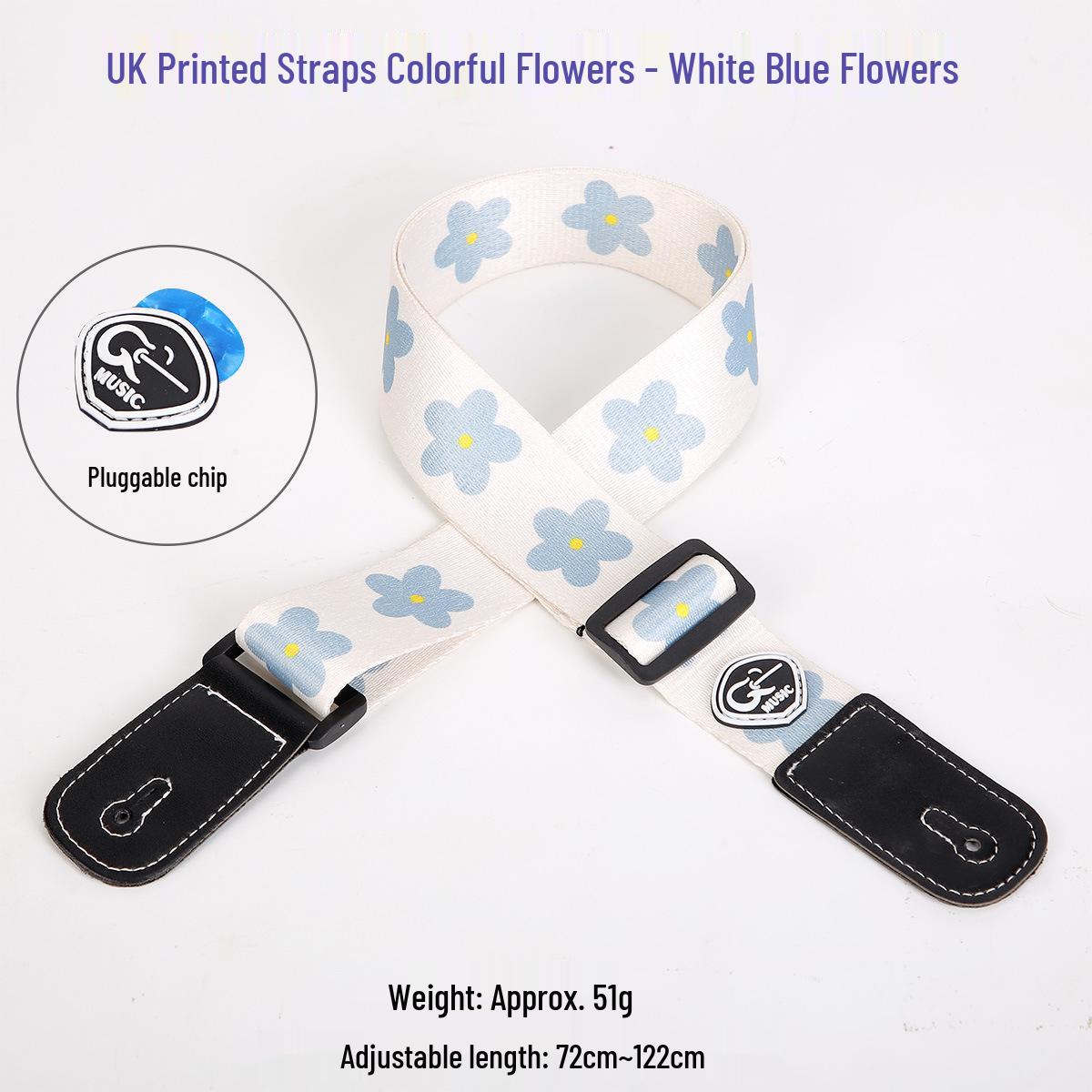 Guitar Strap - Widened Acoustic & Ukulele Strap, Personalized Printed Shoulder Strap