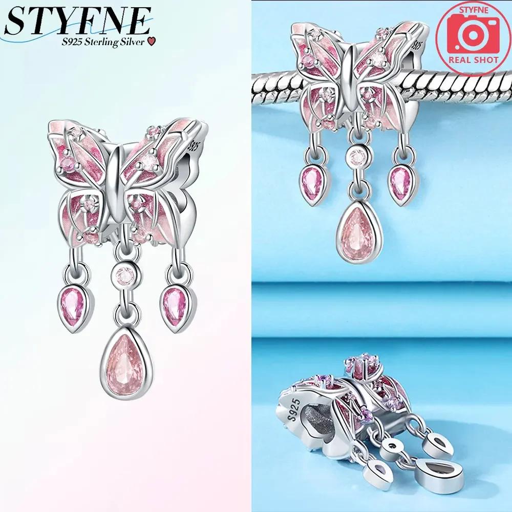 Copper Blue Pink Fantasy Butterfly Series Beads Pendant Fit Bangle Charms Bracelet Diy Women Original Jewelry