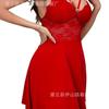 Lace nightdress loungewear comfortable red suspender skirt pajamas sexy pajamas