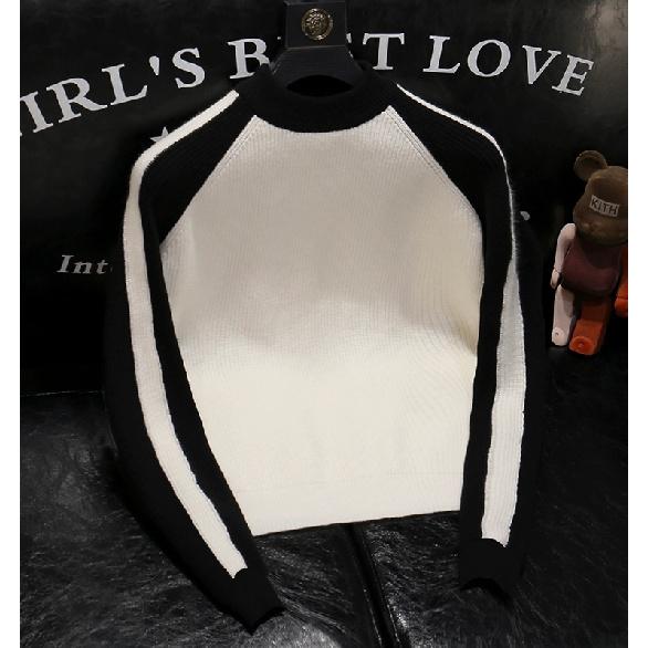 

Осенне-зимний утолщенный свитер, мужской корейский стиль, модный свободный трикотаж в японском стиле, зимняя одежда, ленивый свитер в гонконгском стиле 3XL чёрный