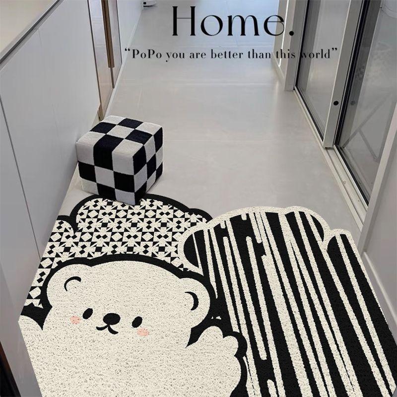 

Anime Cute Cat Porch Mat Home Can Be Tailored Dust Silk Ring Cushion Slip-resistant Wear Resistant Door Mat Durable 40 * 60cm