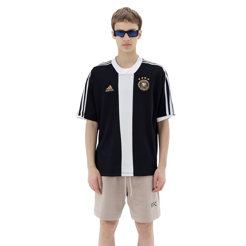 adidas T Shirts Men's Black V Neck Moderate Straight Fit HF4071-