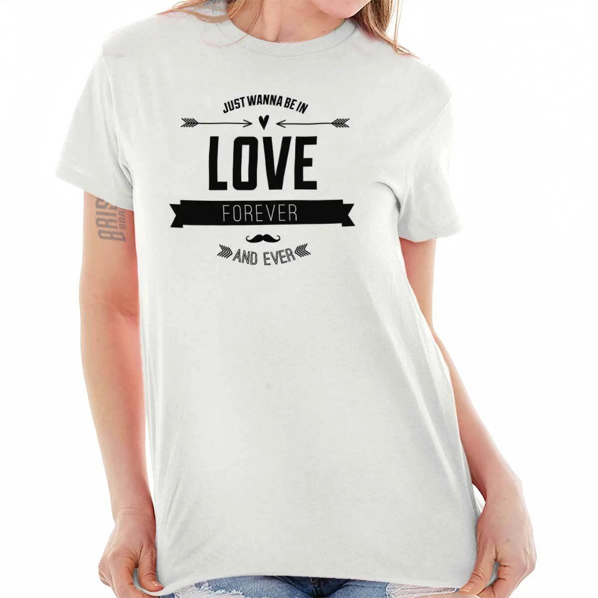 Love Forever Romantic Valentine s Day Gift Womens Graphic Crewneck T Shirt Tee S
