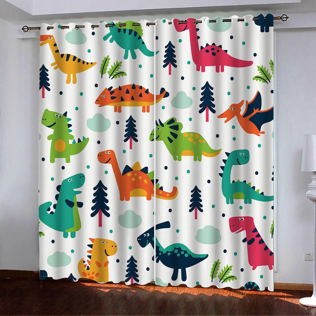 Curtains Polar Bear Elk Penguin Tile Drawing Series 3 Digital Printing High Density Blackout Curtains