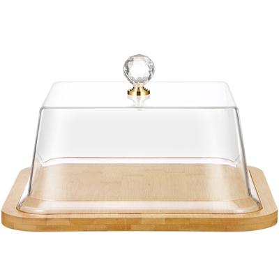 Cake Bread Tasting Plate Delicate Dessert Tray Acrylic Cover for Lid with Paper Cup Pie Covered Food Stand