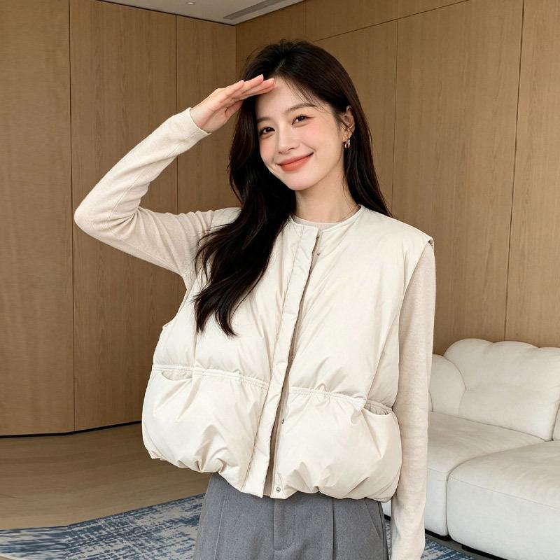 Down vest women's short winter new vest vest Korean version vest duck down women's down jacket