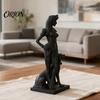 Elegant Woman And Dog Statue 3D Printed Women Figurine, Egyptian Goddess Sculpture, Light Luxury Sculpture Collectible Tabletop for Living Room