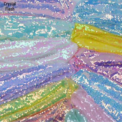 Tejido de Malla de Lentejuelas Bordadas de 5 mm para Vestido de Novia, Falda, Bolso y Decoración Brillante
