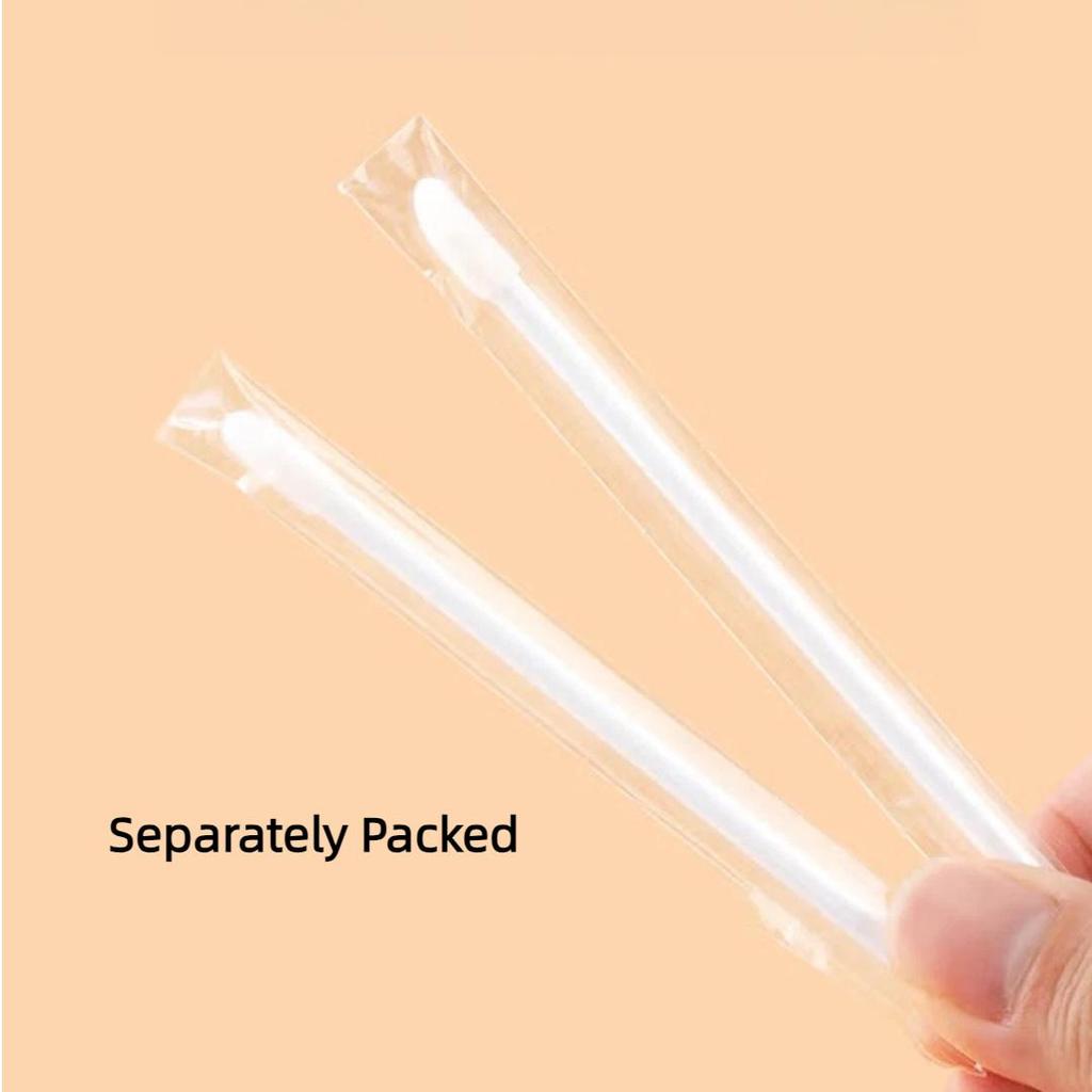 UPLUS Disposable Lip Brush Sticks, 50-Pack, Makeup Brushes, Mask Brushes, White