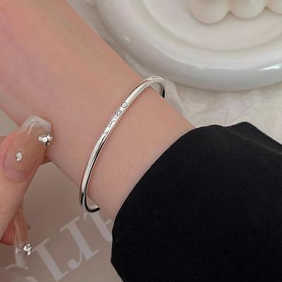 S925 Sterling Silver Smile Opening Bracelet Woman