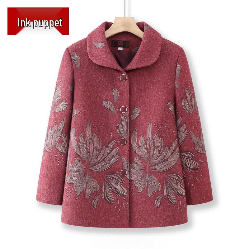 

Женская куртка для пожилых с цветочным принтом, весна-осень 3XL