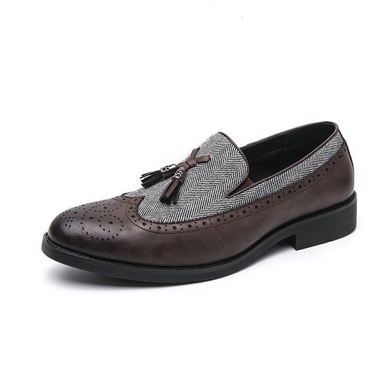 Men s Retro Casual Leather Tassel Loafers - Fashion Brogues Size 39