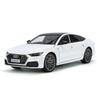 1:24 A7 Toy Car Model Diecast Alloy Vehicle Miniature Pull Back Sound & Light Doors Openable Collection Gift for Boy Kid