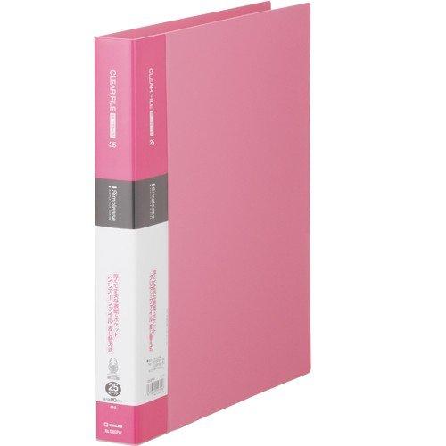Clear File Folder Simplies Clear Refillable Max Capacity80-Pocket 30-Hole A4 Portrait Pink 138SPW-P x1