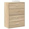 VidaXL Cabinets with 2 Drawers 2 Pcs Sonoma Oak Engineered Wood, Storage Cabinet, Sideboard, Buffet Cabinet, Cabinet 858826