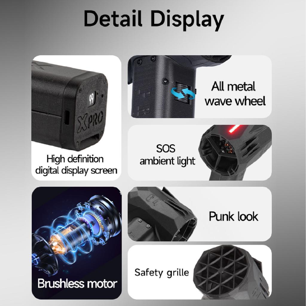 Jet Dry Blower 1500g Thrust 64mm Metal Channel High Speed Brushless Motor Stepless Speed Adjustment