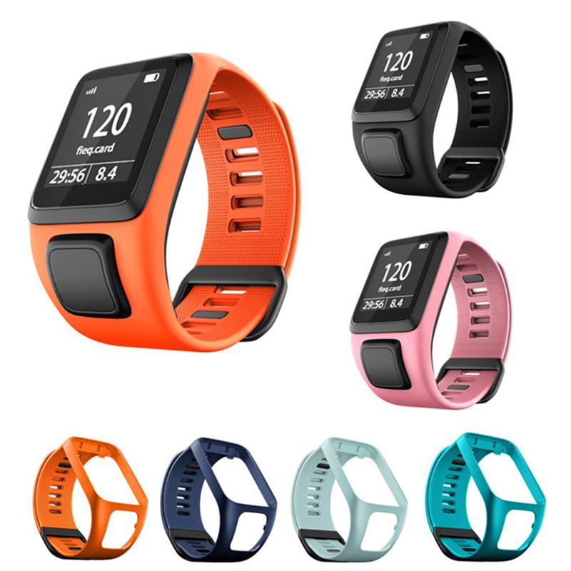 

Soft Silicone Replacement Band Compatible with TomTom Runner 2/Spark 3,Watch Wrist Strap Bracelet Dark Blue