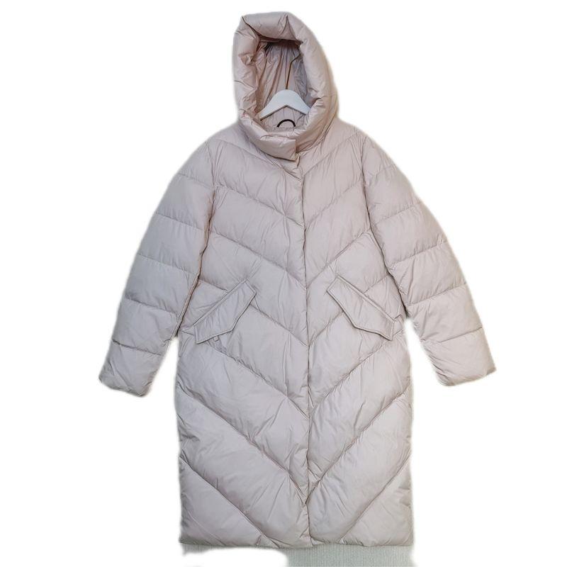 Exported to Russia Hooded down Cotton Cold Protective Clothing Female Pure Color Minimalist Fashion Thickened Cotton Padded Coat Northeast Winter
