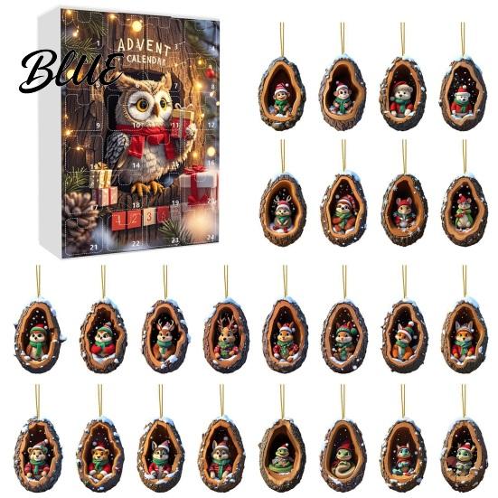 Christmas Stocking Stuffers Animal Tree Day Countdown Calendar 24 2026 Advent Box with Acrylic Decorative