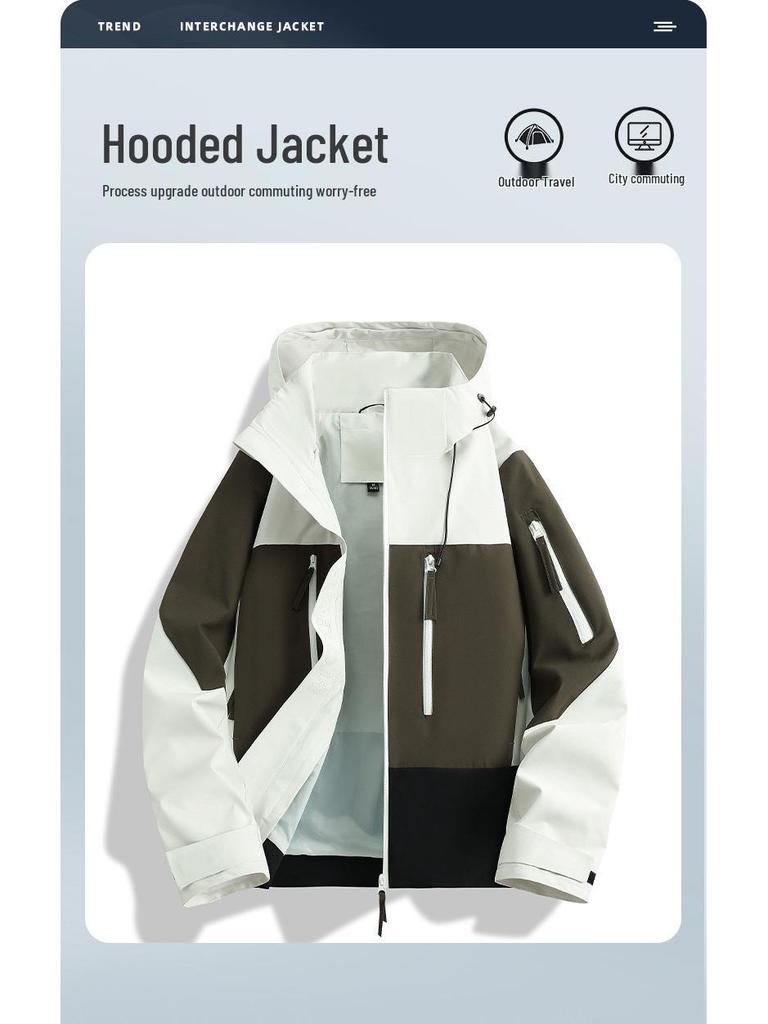 New Women's Windproof Waterproof Hooded Jacket for Mountaineering - Breathable, Wear-Resistant, and Loose-Fit 