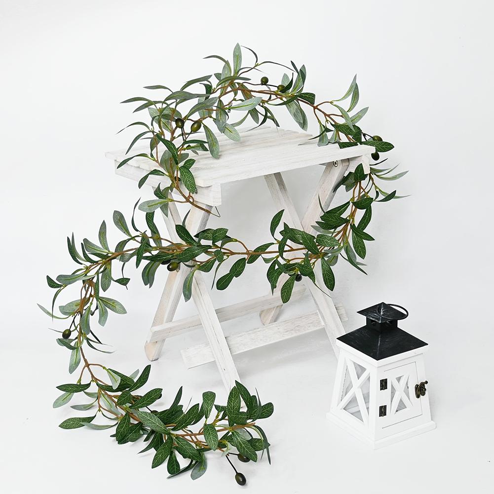 Artificial Olive Branch Garland 180cm for Leaf Vines with Realistic Silk Olive Leaves for Indoor and Outdoor Decoration China Mainland