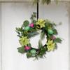 Artificial Easter Wreath with Eggs Hanging Holiday Door Garland for Festival