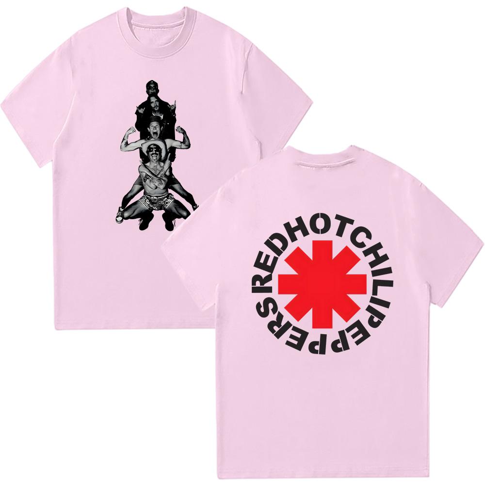 Red Hot Chili Peppers Band Cotton Retro T-shirts Men's Summer Casual Breathable Clothing Unisex Short Sleeve Comfort T Shirt Y2K